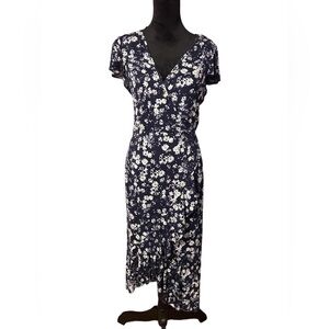 Juicy Couture Navy Blue Floral Midi Dress